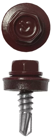 Саморезы ЗУБР &quot;ПРОФЕССИОНАЛ&quot; окраш., RAL 3005 темно-красн., для крепл. кров. матер. к металл. констр., 5.5x25мм, 1800шт 4-300310-55-025-3005 купить в Магнитогорске