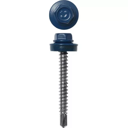 Саморезы ЗУБР окраш., RAL 5005 синий насыщен., для крепл. кров. матер. к дерев. обреш., 4.8x80мм, 140шт 4-300315-48-080-5005 купить в Магнитогорске