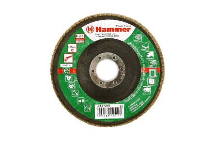 Круг Лепестковый Торцевой (КЛТ) HAMMER КЛТ 1 Ф125х22 Р120 213-005 купить в Магнитогорске