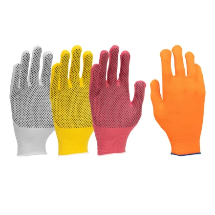 Перчатки трикотажные, синтетическая нить, ПВХ точка, 4 пары, 4 цвета, L, 13 класс// Palisad 67852 купить в Магнитогорске