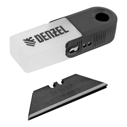 Лезвия, 19 мм, сталь SK5 - 0,6 мм, трапециевидные, 5 штук// Denzel 79318 купить в Магнитогорске