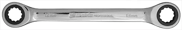Ключ накидной трещоточный 18х19мм CrV зеркальный хром MATRIX PROFESSIONAL 14507 купить в Магнитогорске
