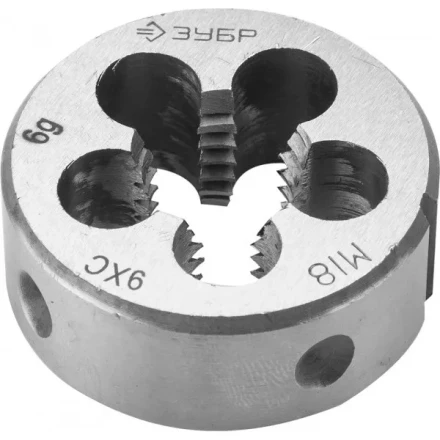 Плашка ЗУБР &quot;МАСТЕР&quot; круглая ручная для нарезания метрической резьбы, М18 x 2,5 4-28022-18-2.5 купить в Магнитогорске