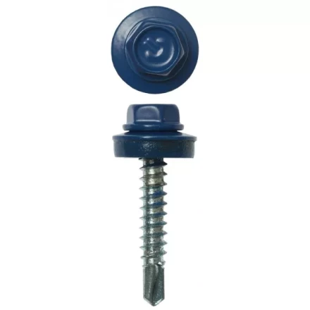 Саморезы ЗУБР &quot;ПРОФЕССИОНАЛ&quot; окраш., RAL 5005 синий насыщен., для крепл. кров. матер. к дерев. обреш., 4.8х29мм, 2500шт 4-300310-48-029-5005 купить в Магнитогорске