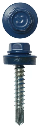 Саморезы ЗУБР &quot;ПРОФЕССИОНАЛ&quot; окраш., RAL 5005 синий насыщен., для крепл. кров. матер. к дерев. обреш., 4.8х29мм, 2500шт 4-300310-48-029-5005 купить в Магнитогорске