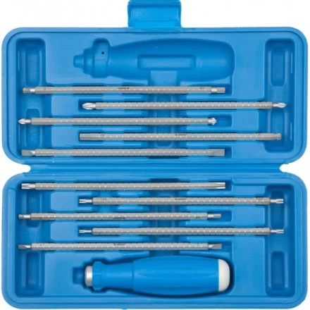 Набор ЗУБР: Отвертка с 2сторонними стержнями, пластик бокс, хромомолибденовая сталь, 11 предметов, 175мм 25427-H11 купить в Магнитогорске