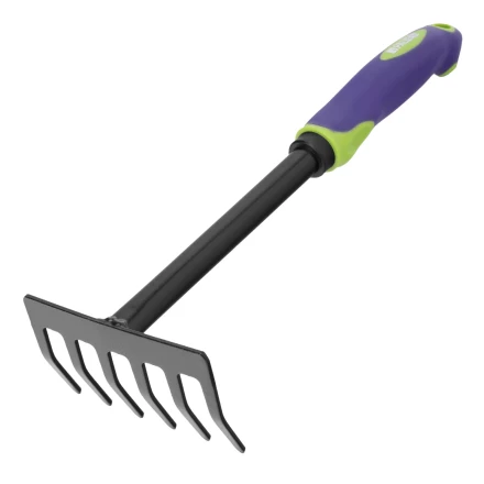 Грабли 6-зубые Palisad, 110х300 мм, стальные, обрезиненная эргономичная рукоятка, LSR1, 62061 купить в Магнитогорске