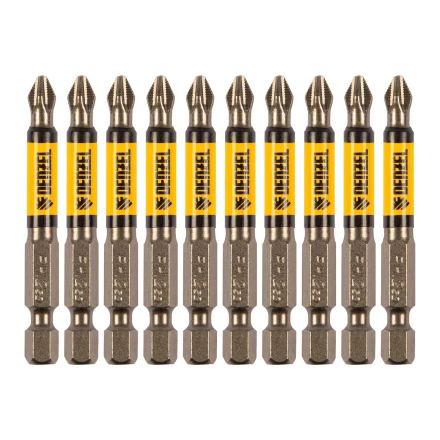 Бита PH2х60, сталь S2, цилиндр., 10 шт. Е 6,3 Denzel 11642 купить в Магнитогорске