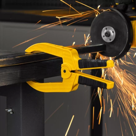 Струбцина клещеобразная Denzel, удлиненная 75 х 110 мм двухкомпонентные рукоятки, 20790 купить в Магнитогорске