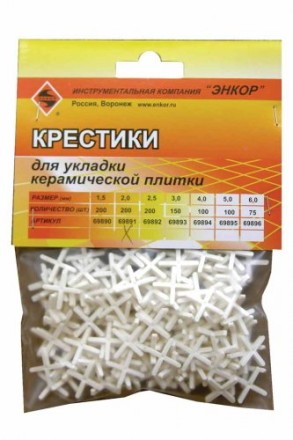 Крестики для кафеля 2,0 мм 200 штук блистер Энкор 69891 купить в Магнитогорске
