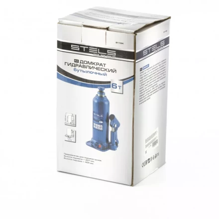 Домкрат гидравлический бутылочный 6 т h подъема 207-404 мм Stels 51164 купить в Магнитогорске