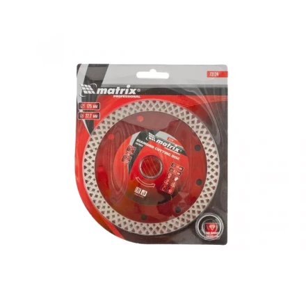 Диск алмазный отрезной сплошной 125 х 22,2 мм сухая резка MATRIX Professional 73124 купить в Магнитогорске