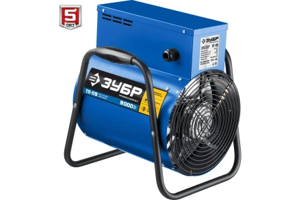 ЗУБР 9 кВт, электрическая тепловая пушка, Профессионал (ТП-П9) купить в Магнитогорске