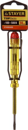Пробник STAYER &quot;STANDARD&quot; электрический, 100-500В, 140мм, этикетка-флажок 2571-14_z01 купить в Магнитогорске