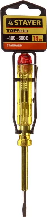 Пробник STAYER "STANDARD" электрический, 100-500В, 140мм, этикетка-флажок 2571-14_z01 купить в Магнитогорске