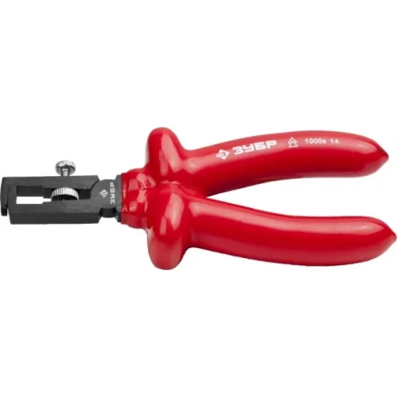 Пассатижи ЗУБР &quot;МАСТЕР&quot; &quot;ЭЛЕКТРИК&quot; для зачистки проводов диэлектрические, высоковольтные до~1000В, d до 5мм, S поперечн сеч кабеля до 10мм2, 160мм 2214-9-16_z02 купить в Магнитогорске