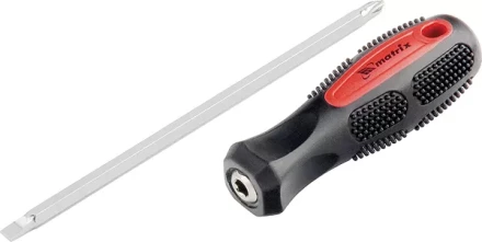 Отвертка комбинированная SL6,0 / Ph2 мм CrV антискользящая двухкомп. рукоятка MATRIX 12290 купить в Магнитогорске