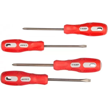 Набор отверток ЗУБР &quot;МАСТЕР&quot;, хром-ванадиевая сталь, эргономичная трехкомпонентная рукоятка, 4шт 25235-H4 купить в Магнитогорске