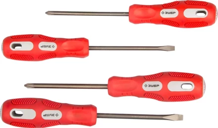 Набор отверток ЗУБР &quot;МАСТЕР&quot;, хром-ванадиевая сталь, эргономичная трехкомпонентная рукоятка, 4шт 25235-H4 купить в Магнитогорске