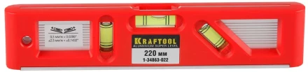 Уровень KRAFTOOL &quot;PRO&quot; &quot;DIRECTOR LEVEL&quot; с магнитом, 3 ампулы, 220мм 1-34863-022 купить в Магнитогорске