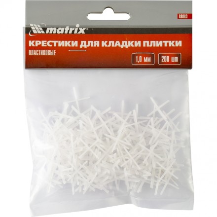 Крестики 1,0 мм для кладки плитки упаковка 200 штук Matrix 88083 купить в Магнитогорске