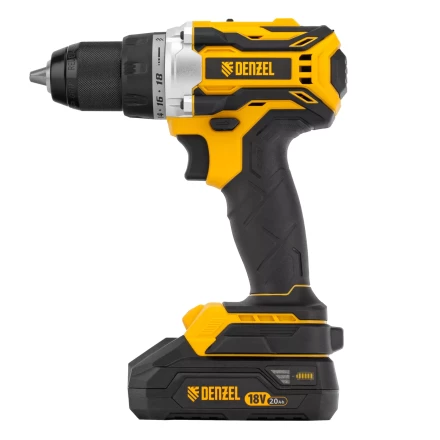 Дрель-шуруповерт аккумуляторная Denzel  BLDL-18-0 26140, бесщет.2 Li-Ion, 18 В купить в Магнитогорске