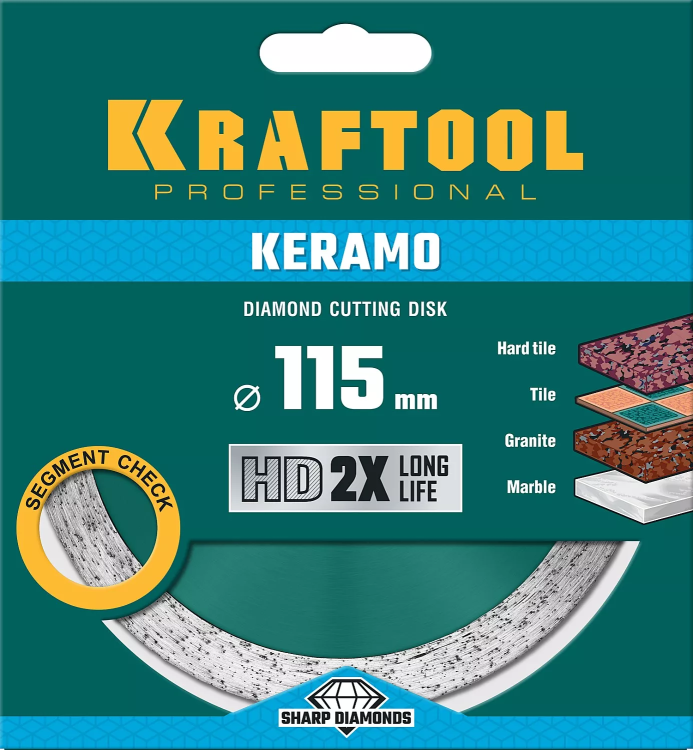 Диски алмазные отрезные для УШМ KERAMO 36684-115 купить в Магнитогорске