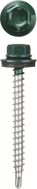 Саморезы СКМ кровельные, RAL 6005 зеленый насыщенный, 19 x 5.5 мм, 2 500 шт, для металлических конструкций, STAYER 30300-55-019-6005 купить в Магнитогорске