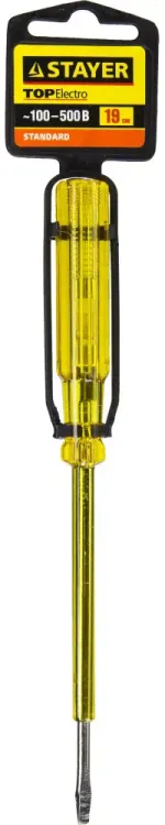 Пробник STAYER "STANDARD" электрический, 100-500В, 190мм, этикетка-флажок 2570-19_z01 купить в Магнитогорске