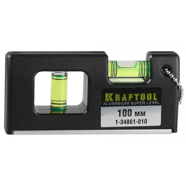 Уровень KRAFTOOL "PRO" "МИНИ" с магнитом, 2 ампулы, 100мм 1-34861-010 купить в Магнитогорске