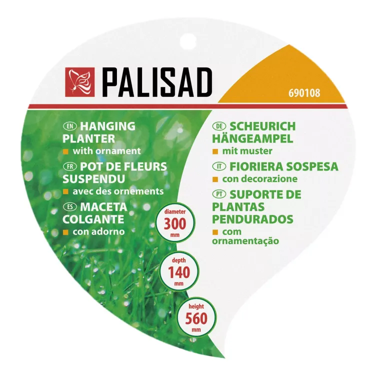 Кашпо подвесное с декором, с кокосовой корзиной, диаметр, 30 см Palisad 690108 купить в Магнитогорске