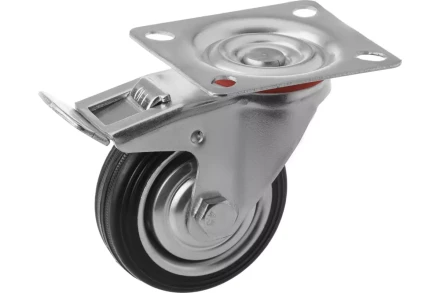 Колесо поворотное резина SCb 97 85 мм с тормозом (F) 1046153 купить в Магнитогорске