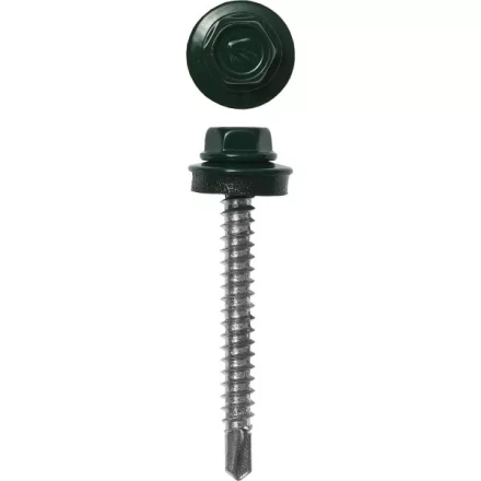 Саморезы ЗУБР окраш., RAL 6005 зелен. насыщен., для крепл. кров. матер. к дерев. обреш., 4.8x65мм, 180шт 4-300315-48-065-6005 купить в Магнитогорске