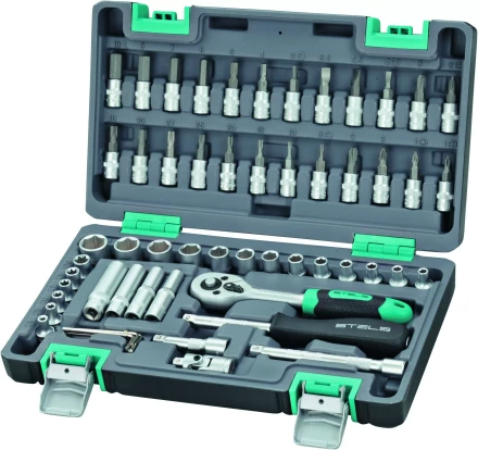 Набор инструментов 1/4  CrV пластиковый кейс 57 предметов STELS 14101 купить в Магнитогорске