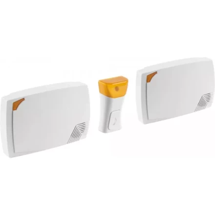 Звонок СВЕТОЗАР &quot;ТРИО&quot; электрический беспроводной 120м, 36 мелодий, 2 звонка, 1 кнопка, A23, 2*3АА 58076 купить в Магнитогорске