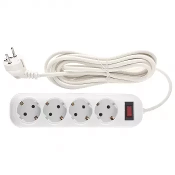 Удлинитель бытовой серия EF, с заземлением и выключателем, 4м, 4 розетки, 10A Stern 95777 купить в Магнитогорске