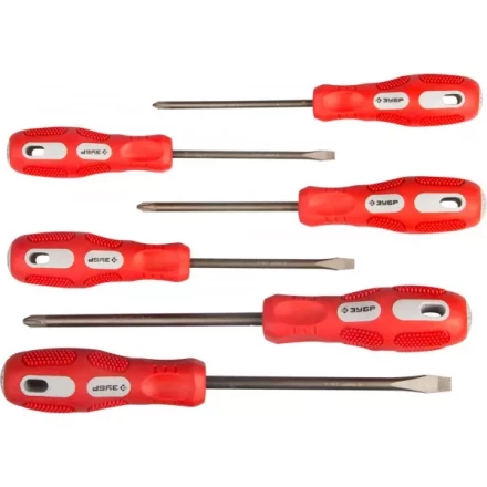 Набор отверток ЗУБР &quot;МАСТЕР&quot;, хром-ванадиевая сталь, эргономичная трехкомпонентная рукоятка, 6шт 25235-H6 купить в Магнитогорске