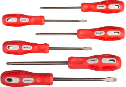 Набор отверток ЗУБР &quot;МАСТЕР&quot;, хром-ванадиевая сталь, эргономичная трехкомпонентная рукоятка, 6шт 25235-H6 купить в Магнитогорске