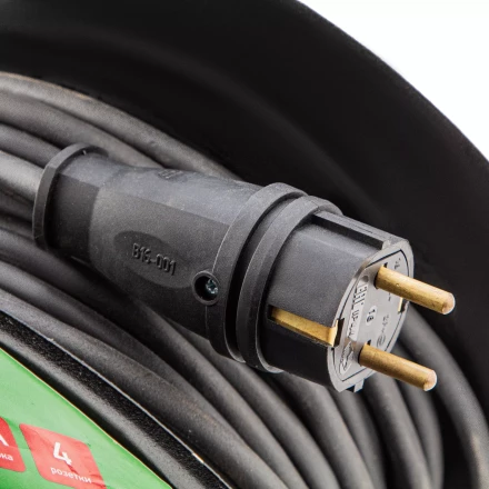 Удлинитель силовой 20 м Сибртех 95875, 16А, тип УХз16, КГ 3 x 1.5 мм, на стальной катушке, 4 розетки купить в Магнитогорске