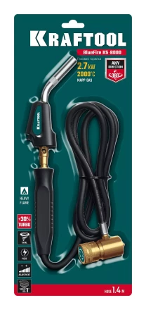 Blue Fire KS-8000  горелка для МАПП / MAPP газа,  с пъезоподжигом, на баллон c резьбовым соединением US 1, 2000°C 55512 купить в Магнитогорске