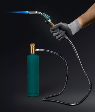 Blue Fire KS-8000  горелка для МАПП / MAPP газа,  с пъезоподжигом, на баллон c резьбовым соединением US 1, 2000°C 55512 купить в Магнитогорске