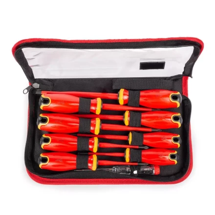 Набор диэлектрических отверток SLIM VDE КВТ НИО-2209, сталь S2, профиль SL, PH, PZ, 9 шт. (88935) купить в Магнитогорске