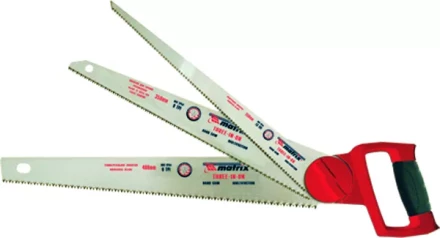 Ножовка по дереву &quot;три в одном&quot; 3 рабочих полотна  металлическая обрезиненная рукоятка MATRIX 23575 купить в Магнитогорске