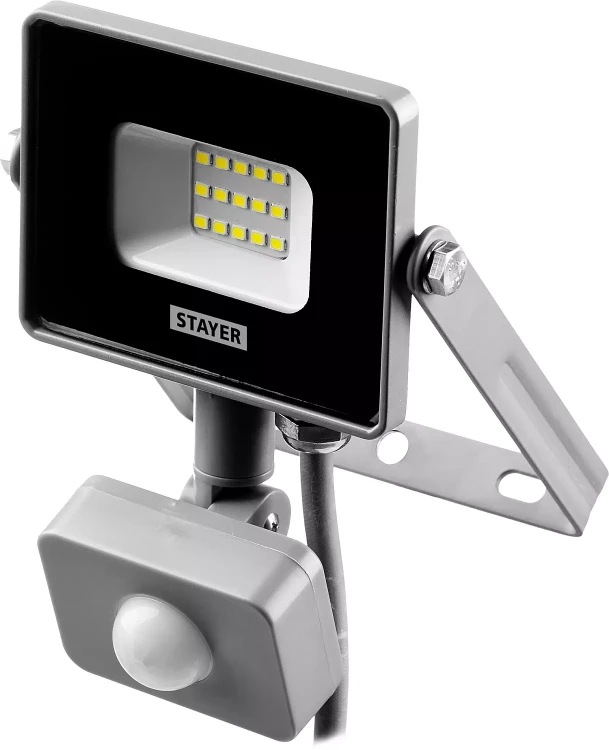 Прожектор LEDPro светодиодный, STAYER Profi 57133-10, датчик движения, 10Вт 57133-10 купить в Магнитогорске