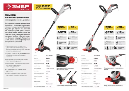 Триммер электрический ЗТЭ-30-500 серия МАСТЕР купить в Магнитогорске