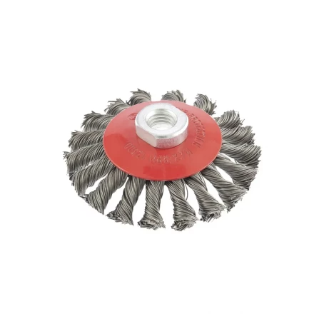 Щетка для УШМ 100 мм М14 &quot;тарелка&quot; крученая проволока 0,5 мм MATRIX 74609 купить в Магнитогорске