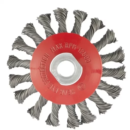 Щетка для УШМ 100 мм М14 &quot;тарелка&quot; крученая проволока 0,5 мм MATRIX 74609 купить в Магнитогорске