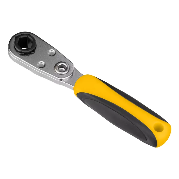 Ключ-трещотка для бит 1/4" Denzel 11633, 52 зуба, CrMo, адаптер для торцевых головок Denzel купить в Магнитогорске
