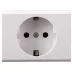 Розетка СВЕТОЗАР &quot;ЭФФЕКТ&quot; с заземлением, одинарная, без вставки и рамки, цвет белый, 16А/~250В SV-54400-W купить в Магнитогорске
