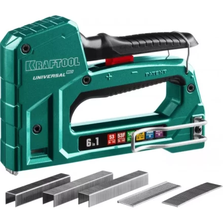 Степлер для скоб &quot;Universal HD&quot; 6-в-1: 53 (6-14 мм)/53F (8-14 мм)/140 (8-14 мм)/13 (6-14 мм)/300 (16 мм)/500 (16 мм), литой, алюм. корп., KRAFTOOL 3188 купить в Магнитогорске